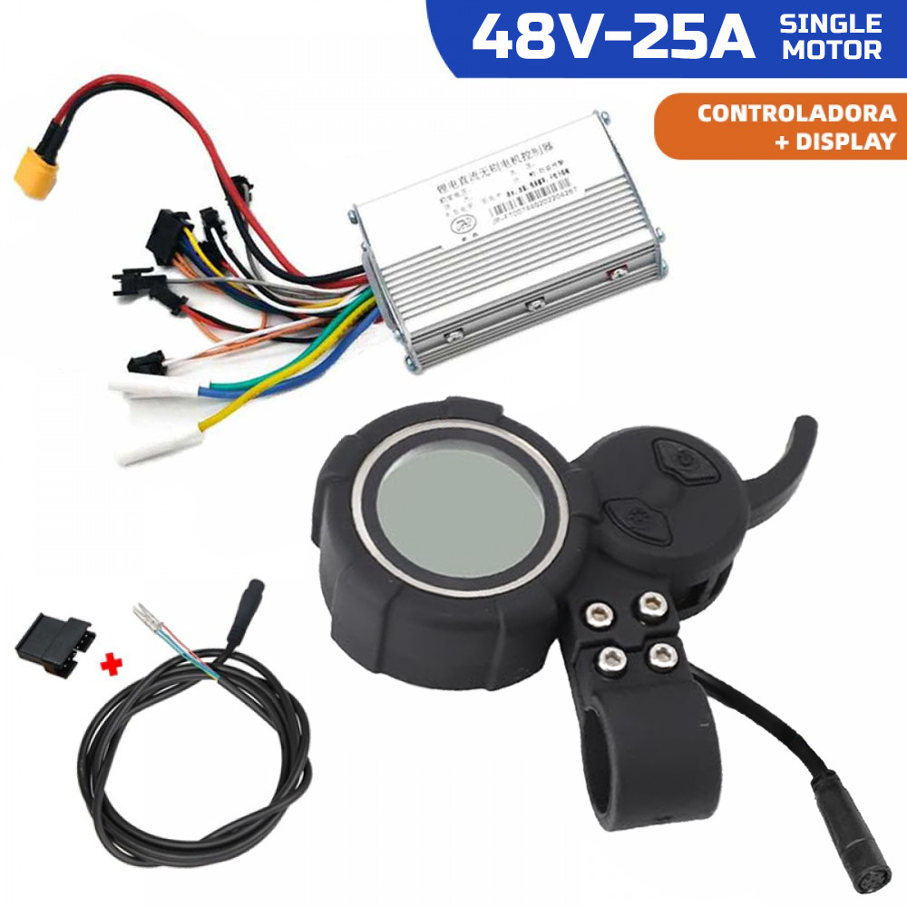 KIT CONTROLADORA JP + DISPLAY PANDA + CABLE CONEXION SKATEFLASH 48V-25A SIN SENSOR HALL?1793151521