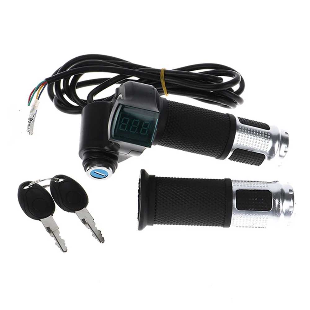 PUÑO CON LLAVE DE CONTACTO Y VOLTIMETRO DIGITAL (PLATA)?1785194613
