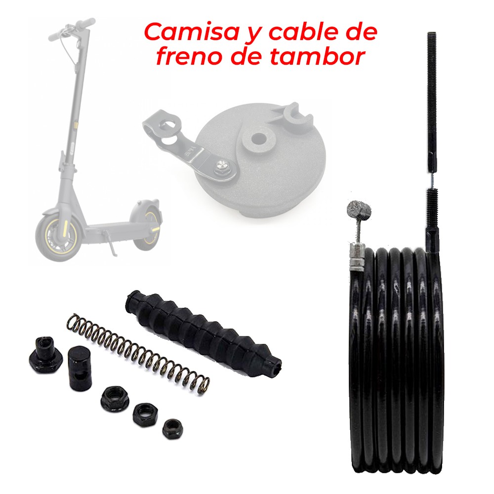 Camisa y cable de freno de tambor negro 1,16M Compatible con Ninebot MAX G30 - G30E II - G30LE II?1785587321