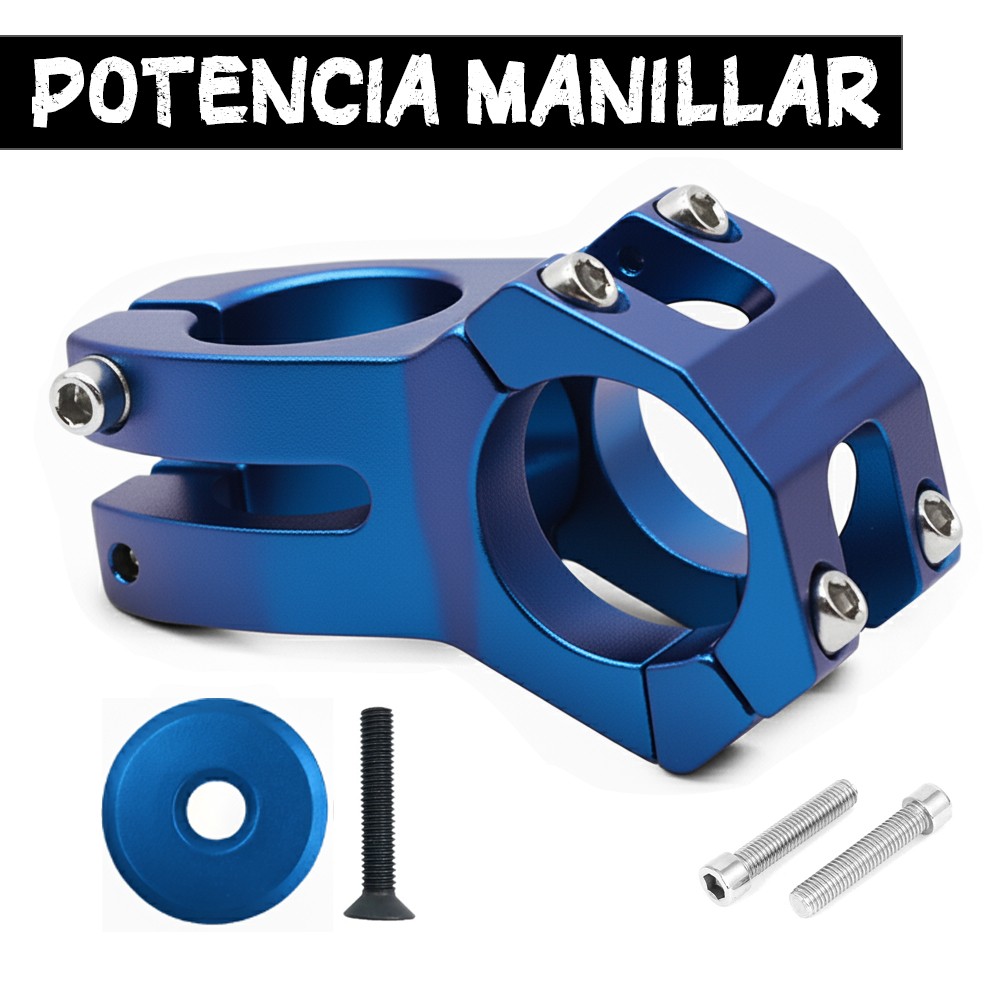 Potencia Manillar Azul con Tapa?1785193192