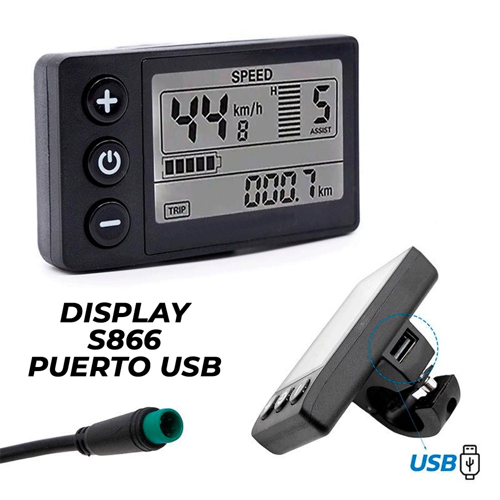 Display S866 Pantalla para bicicleta y patinete eléctrico con puerto USB?1785194413