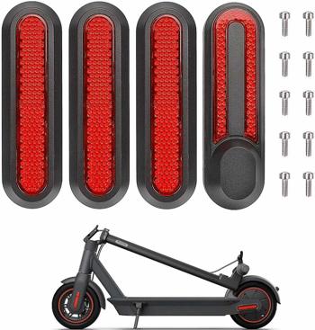 (ROJO) KIT 4PCS EMBELLECEDOR REFLECTANTE PARA PATINETE XIAOMI SCOOTER S1/ESSENTIAL/PRO/PRO2/M365 (INCLUYE TORNILLOS 10PCS)