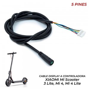 Cable Display a Controladora 5 Pines compatible con XIAOMI Mi Scooter  3 Lite, Mi 4, Mi 4 Lite