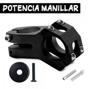 Potencia Manillar Negro con Tapa