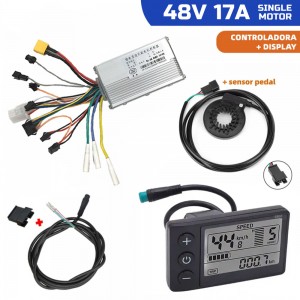 KIT BICI 48V-25A INCLUYE CONTROLADORA JP 48V-17A + SENSOR PEDAL + DISPLAY S866 5 PINES + CABLE DISPLAY A CONTROLADORA