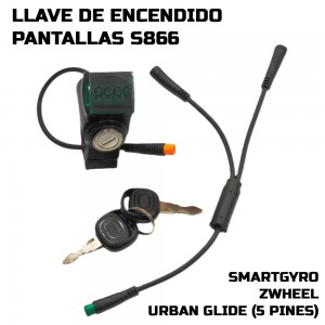 Llave de encendido  pantallas S866 SmartGyro / Zwheel / Urban glide (5 PINES)